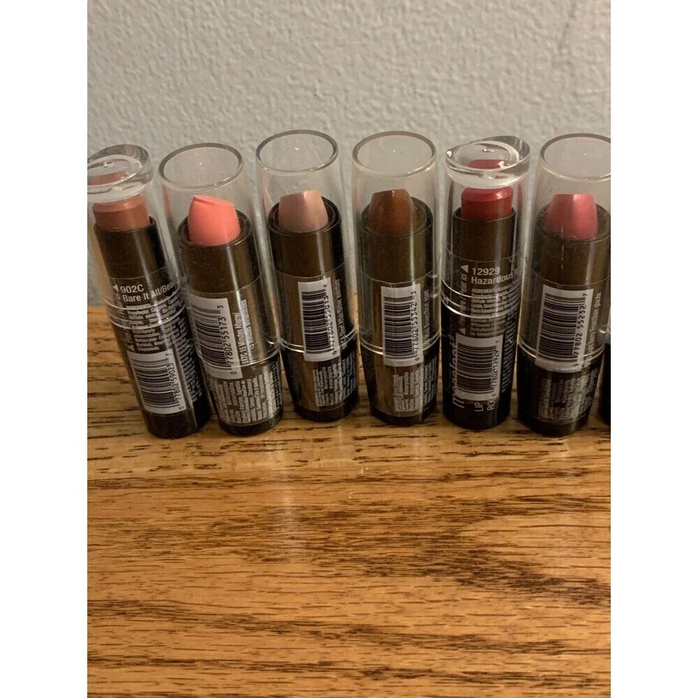 (7) Wet n Wild Silk Finish Lipstick Mink Java Pink Frost Bare Affair Aflame Berr